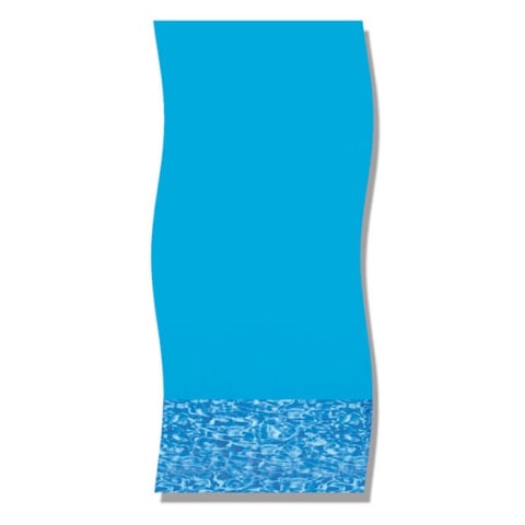 27' Round Blue Wall/Swirl Bottom Overlap Liner, 48-52" Depth (HG)
