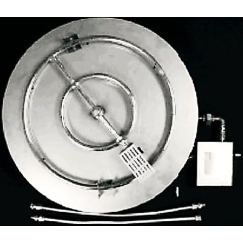 12" Stainless Steel Round Fire Ring Kit , with Auto Shut Off - Natural Gas