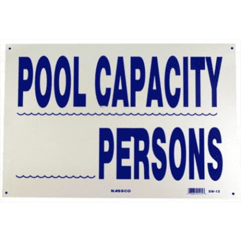Pool Sign, Pool Capacity __, 12"x18"