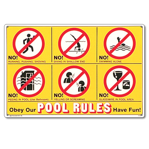 Sign with Icons, Obey Our Pool Rules