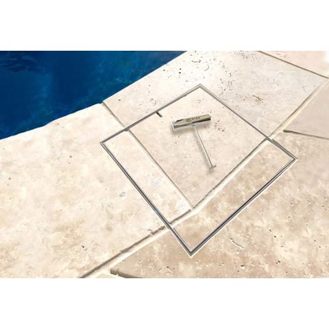 12" Hide Pool Deck Skimmer Lid Kit, 1-3/8" - 1-5/8" Material Depth (4 cm)