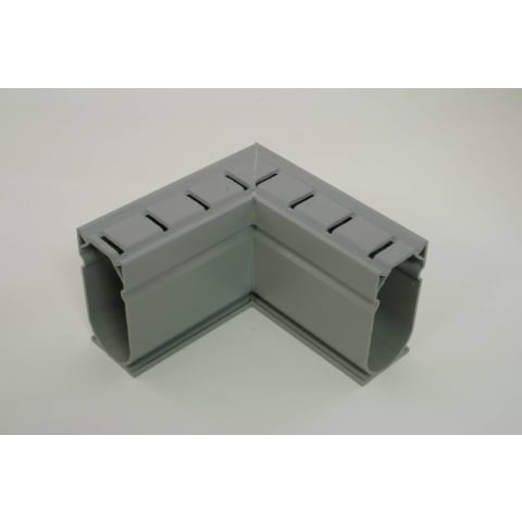 Stegmeier Cd9G Pvc Deck Channel Drain 90-Degree Fitting, Grey
