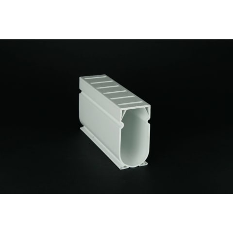 Stegmeier D2W 10' PVC Deck Drain with Flat Top 1.625" Wide, White