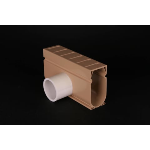 Stegmeier Dsat Pvc Flat Top Deck Drain Side Adapter Fitting, Tan