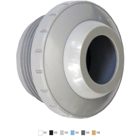 Three Piece Directional Eyeball Fitting, 1-1/2" MPT, with .5" Orifice, White