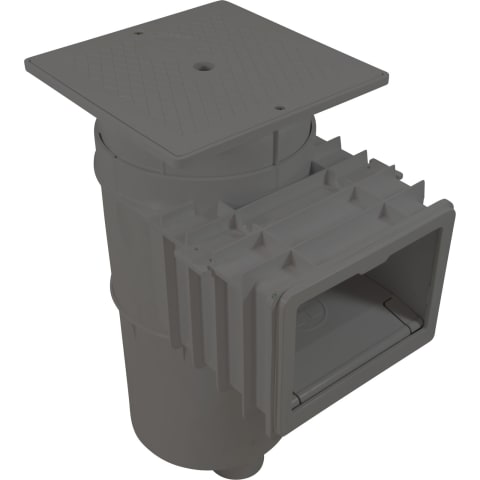 2" FIP Dark Grey Auto-Skim Skimmer with Square Lid