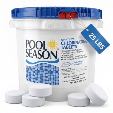 3" Jumbo Chlorine Tabs, 25 lb Bucket