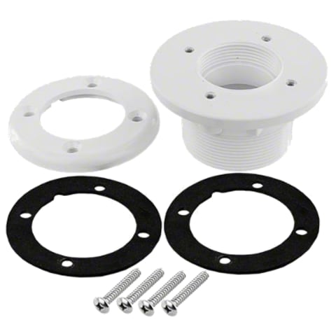1.5" Threaded x 1.5" Socket Standard Body Return Fitting for Vinyl White