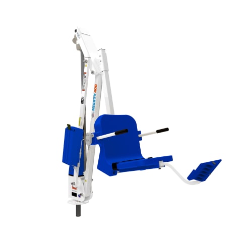Mighty 400 Pool Lift, White Powder Coat with Blue Seat
