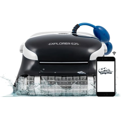 Dolphin Explorer E25 WiFi Robotic Pool Cleaner – Automatic Vacuum with Wall Climbing & Scrubbing for In-Ground Pools up to 50ft