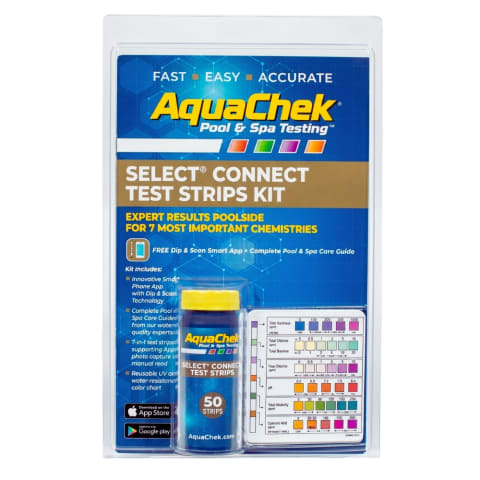 Select Connect 7-Way Pool and Spa Test Strips Complete Kit - Pool Test Strips For Ph, Total Chlorine, Free Chlorine, Bromine, Alkalinity, Total Hardness, and Cyanuric Acid - (50 Strips)