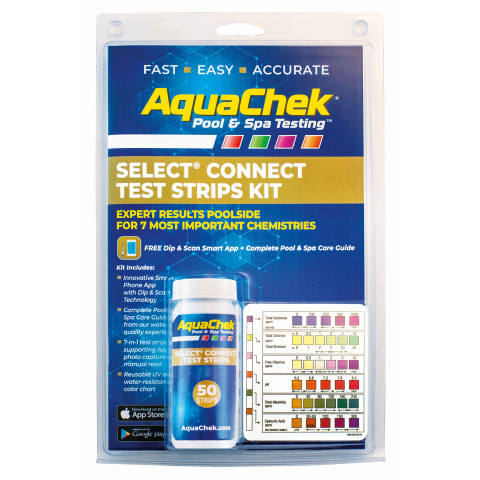 Select Connect 7-Way Pool and Spa Test Strips Complete Kit - Pool Test Strips For Ph, Total Chlorine, Free Chlorine, Bromine, Alkalinity, Total Hardness, and Cyanuric Acid - (50 Strips)