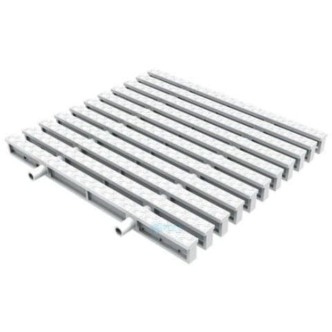 12" Perpendicular T-Bar Deck Drain, 20 Feet, Medium Gray