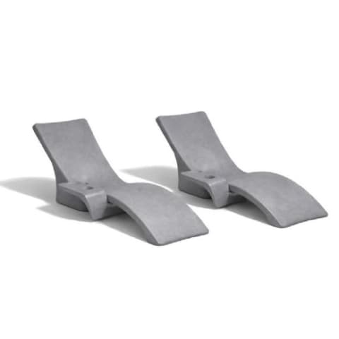 Lounge Chair and Connecting Table, Set of 2, Gray