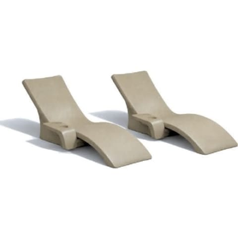 Lounge Chair and Connecting Table, Set of 2, Sandstone