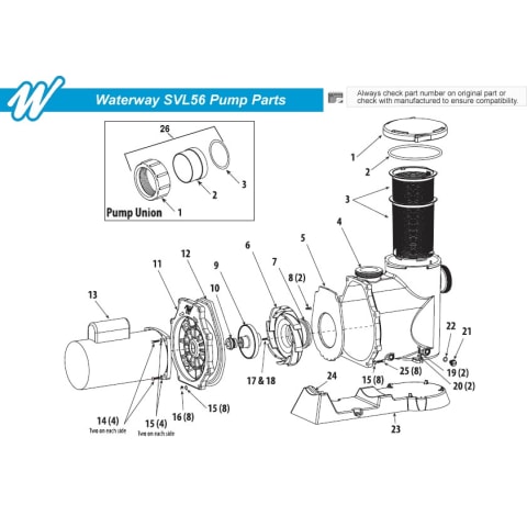 Waterway SVL56 High-Flow Pump Parts