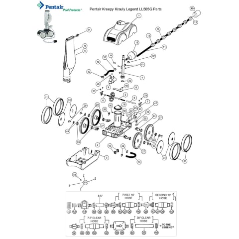Pentair Letro Legend LL505G Pool Cleaner Parts