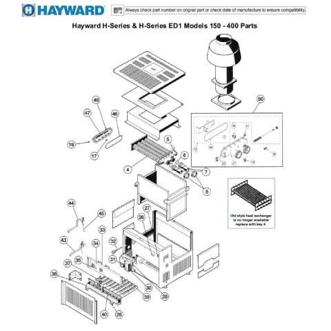 Hayward H-Series & H-Series ED1 Models 150 - 400 Parts