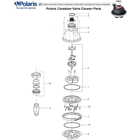 Polaris Caretaker Valve Cleaner Parts
