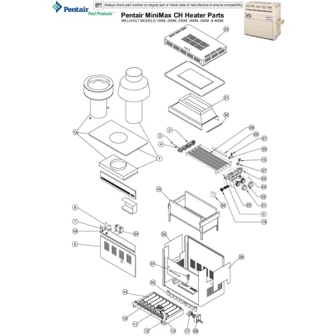 Pentair MiniMax CH Heater Parts 150M - 400M