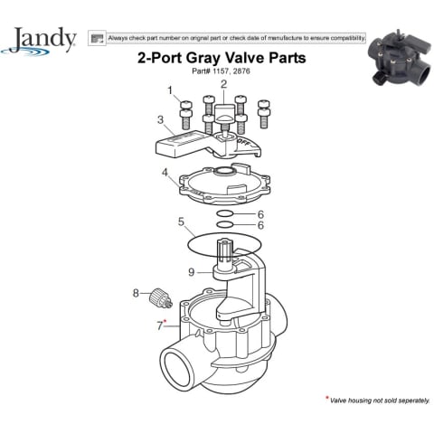 2-Port Gray Valve Parts