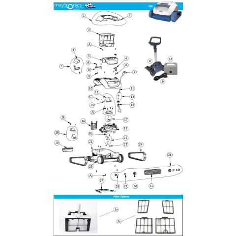Maytronics Dolphin S50 Robotic Pool Cleaner Parts