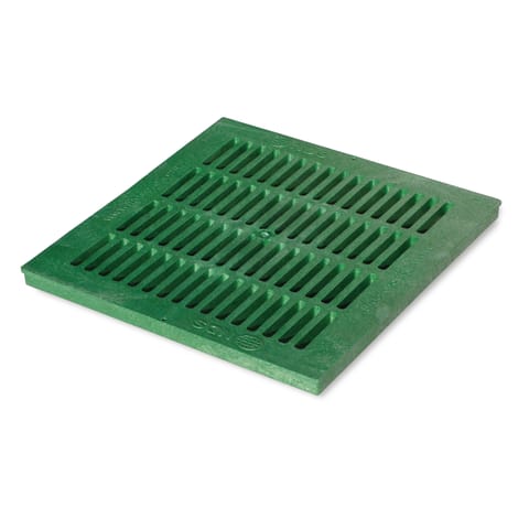 1812, 18" Green Plastic Square Catch Basin Drain Grate