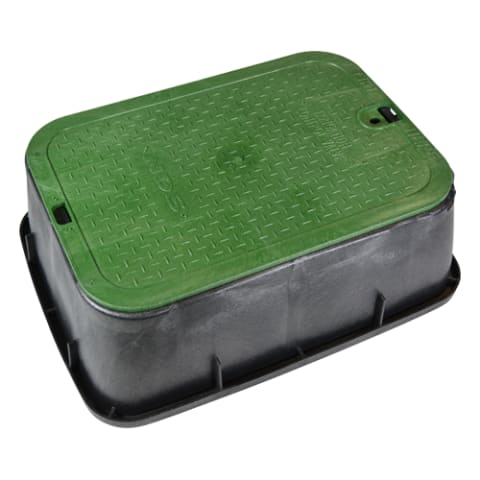 14" x 19" x 6" Standard Series Tapered Extension Box - Black Box / Green Cover, ICV