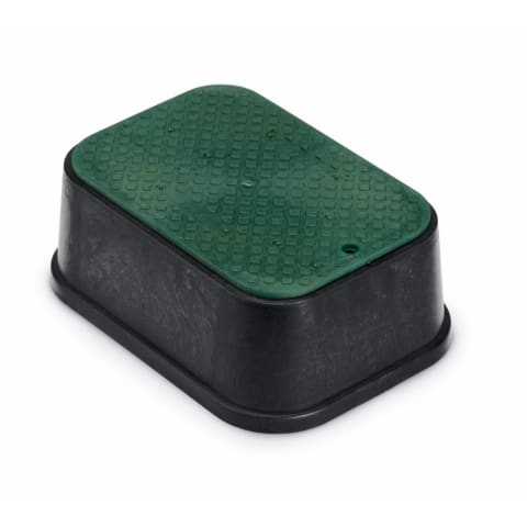 6" Standard Extension Valve Box With Black Body And Overlapping Green Lid