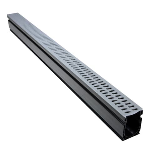 6' Slim Channel Drain with Gray Grate