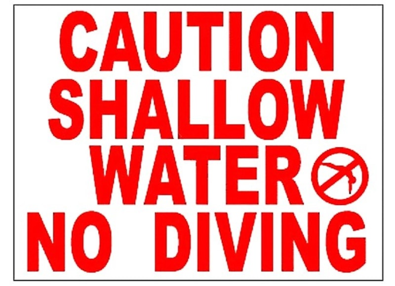 No Diving Shallow Water Safety Sign 1824nd 