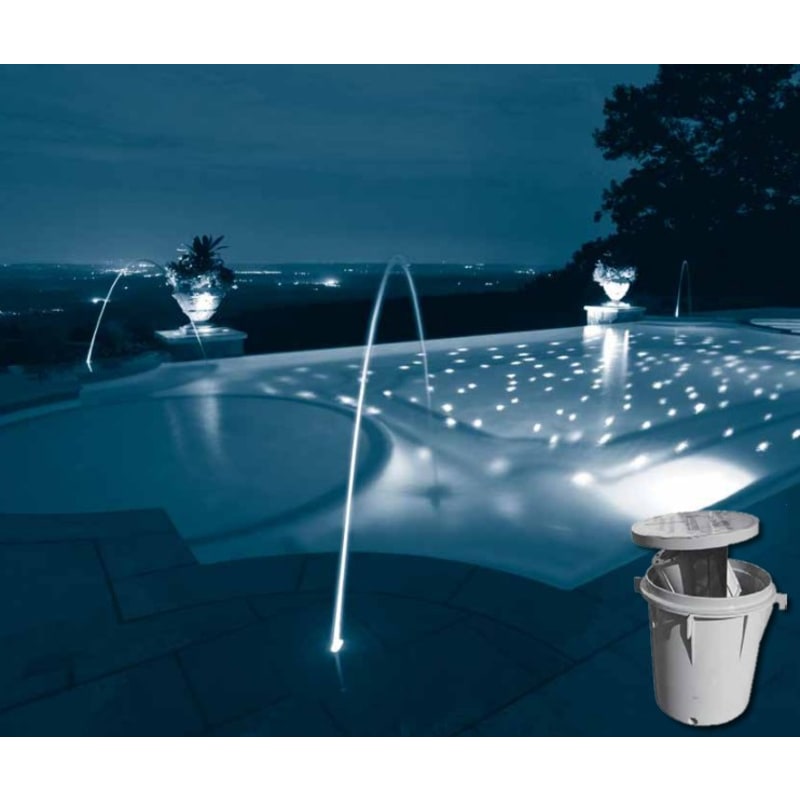 2 Laminar Flow Fountain w/ 40’ Fiber- Includes 2 Deck Boxes & A 6004-AS Metal Hallide Illuminator