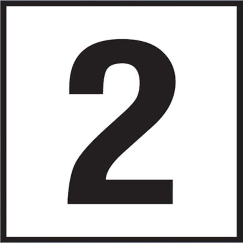 2 6x6 Tile, 4" Numbers, Smooth (Waterline), Depth Marker