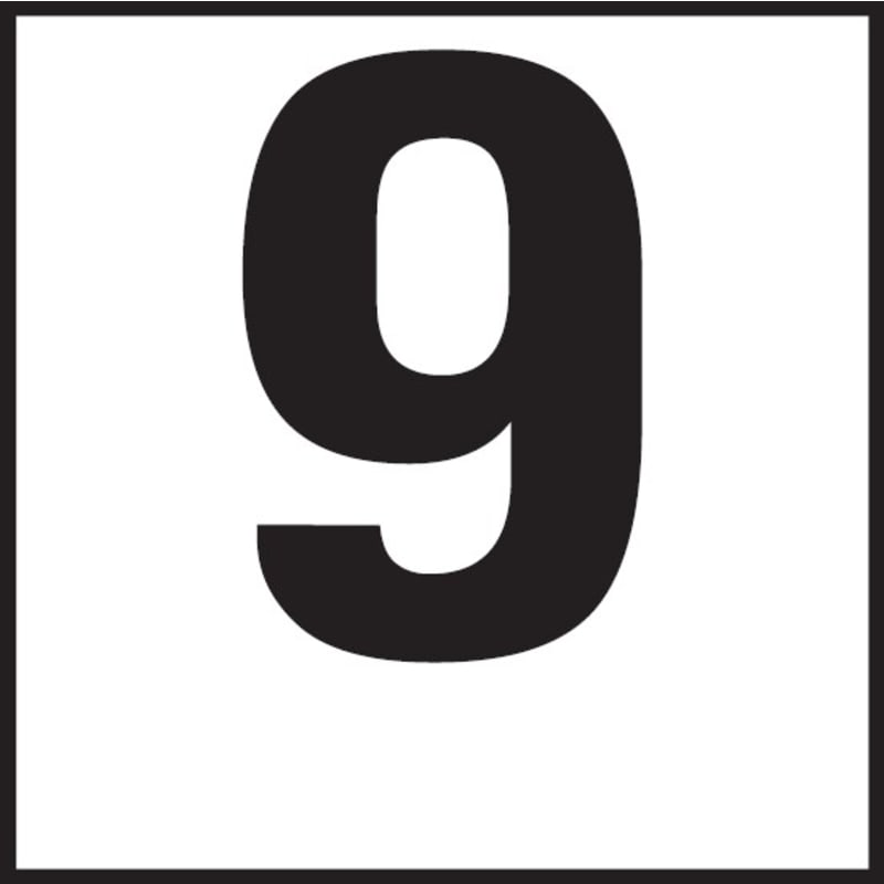 9 6x6 Tile, 4", Top Print Numbers, Smooth (Waterline), Depth Marker