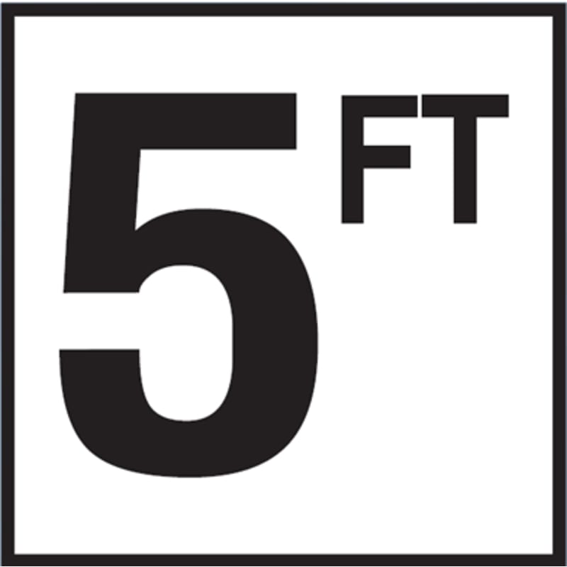 5 with FT 6x6 Overlay, 4" Numbers, Smooth (Waterline), Depth Marker