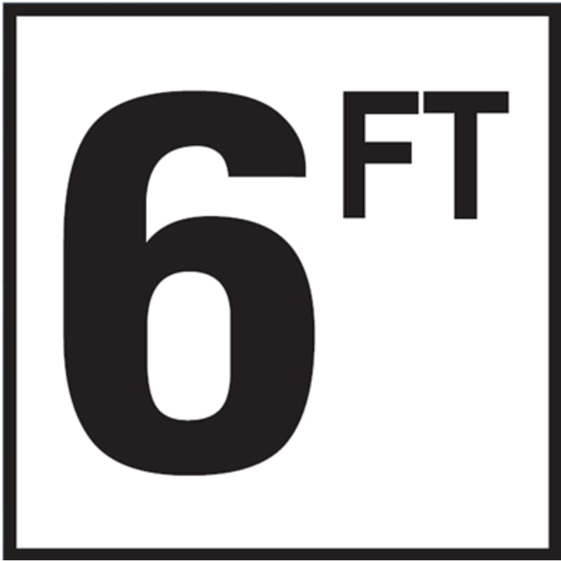 6 with FT 6x6 Overlay, 4" Numbers, Smooth (Waterline), Depth Marker