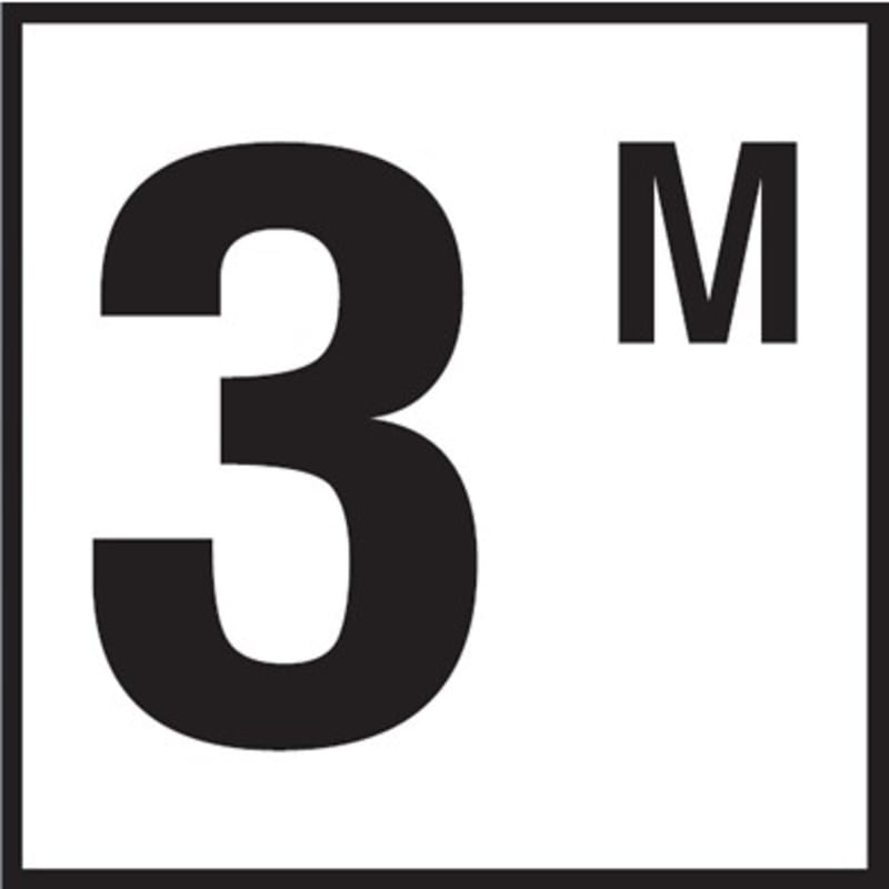 3 with M 6x6 Tile, 4" Numbers, Smooth (Waterline), Depth Marker