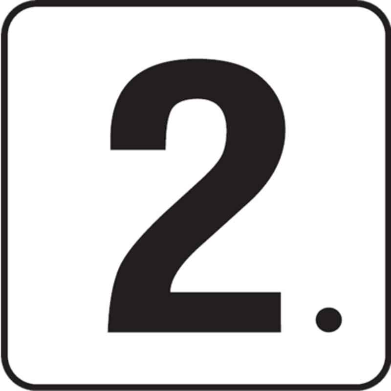 2 with Decimal 6x6 Stick-On, 4" Numbers, Vinyl