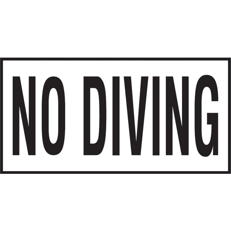 NO DIVING 6x12 Tile, 4" Letters, Non-Skid (Deck)