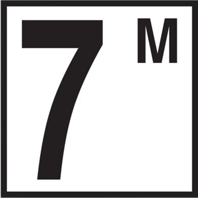 7 with M 6x6 Tile, 4" Numbers, Non-Skid (Deck), Depth Marker