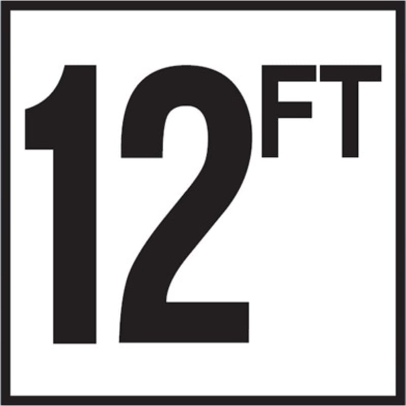 12 with FT 6x6 Tile, 4" Numbers, Smooth (Waterline), Depth Marker