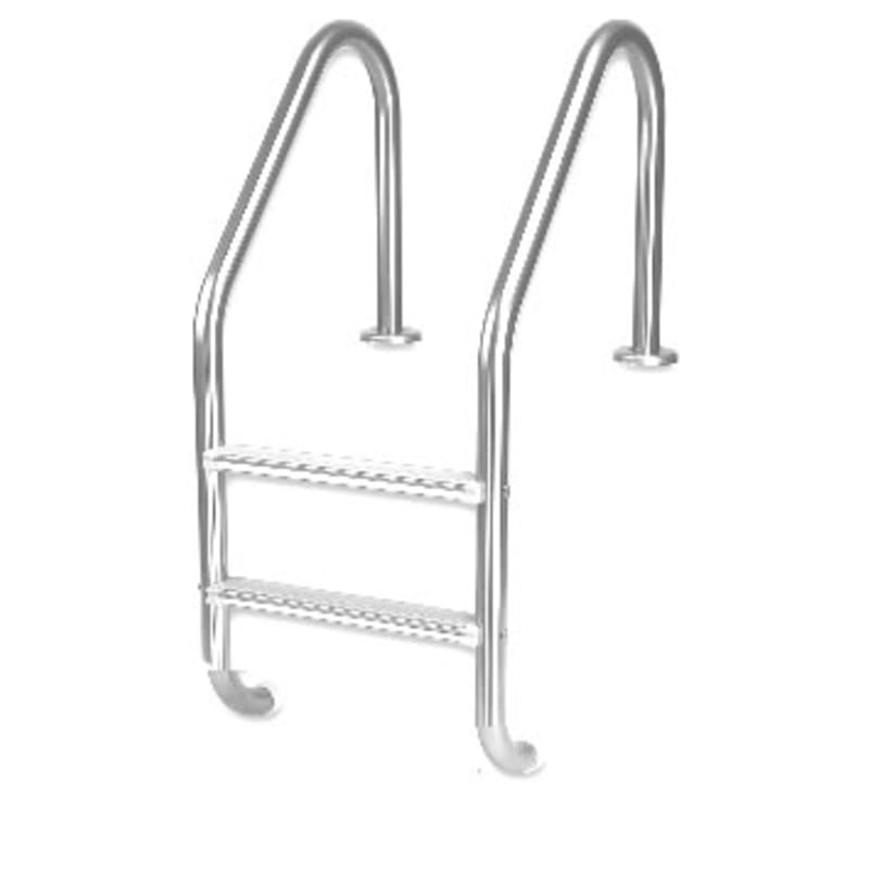 2 Step ladder with White High Impact Plastic Tread - White PC