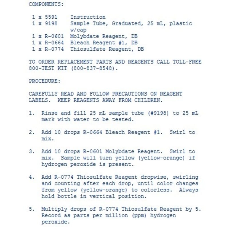 Hydrogen Peroxide Test Kit 