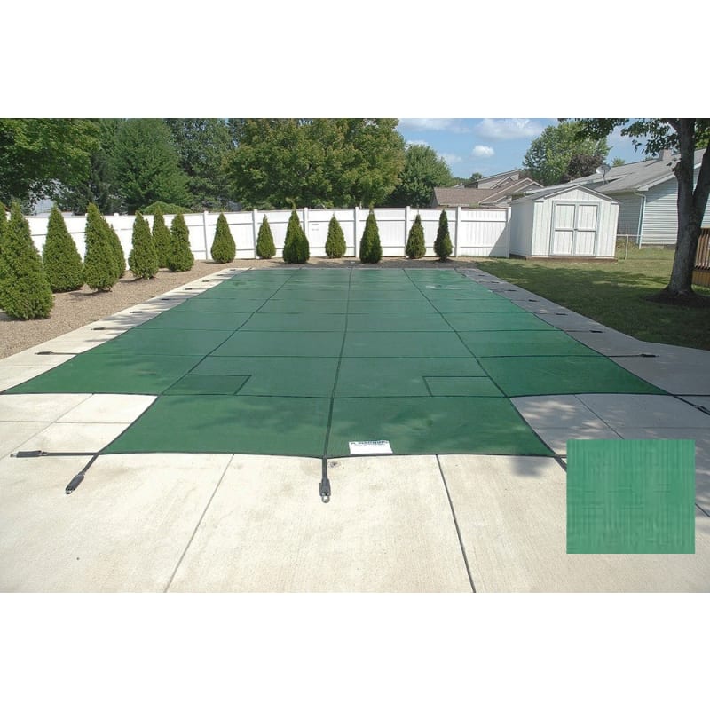 12'x20' King Light Weight Solid, Rectangle Safety Cover, Green, 20 Yr. Warranty