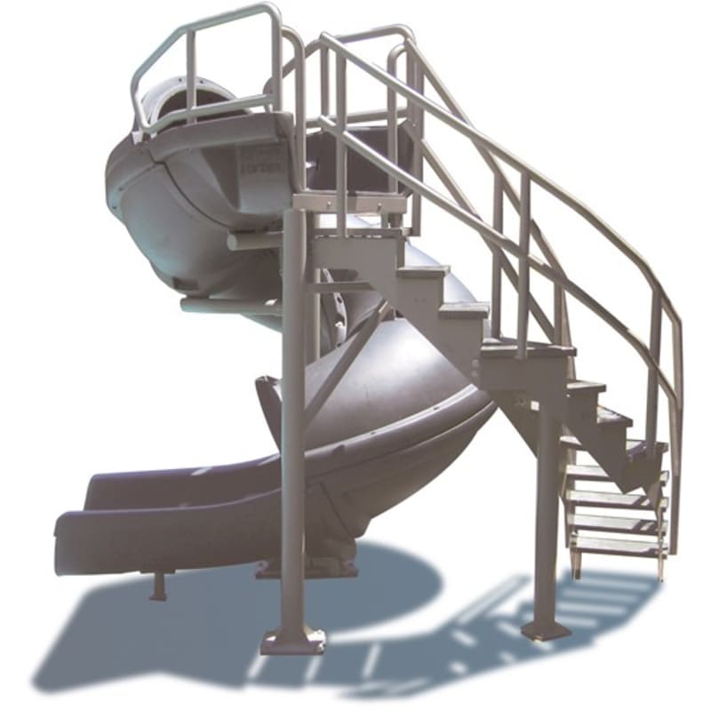 Vortex Closed Flume Slide with Stairs - Gray Granite