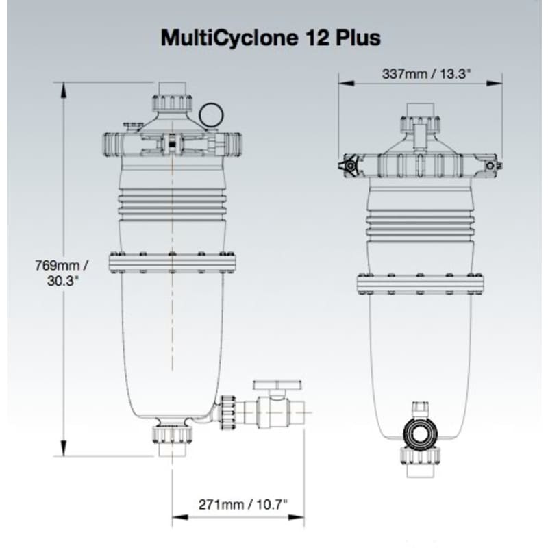 Multicyclone 12 Plus Centrifugal Filter with 40 sqft Cartridge