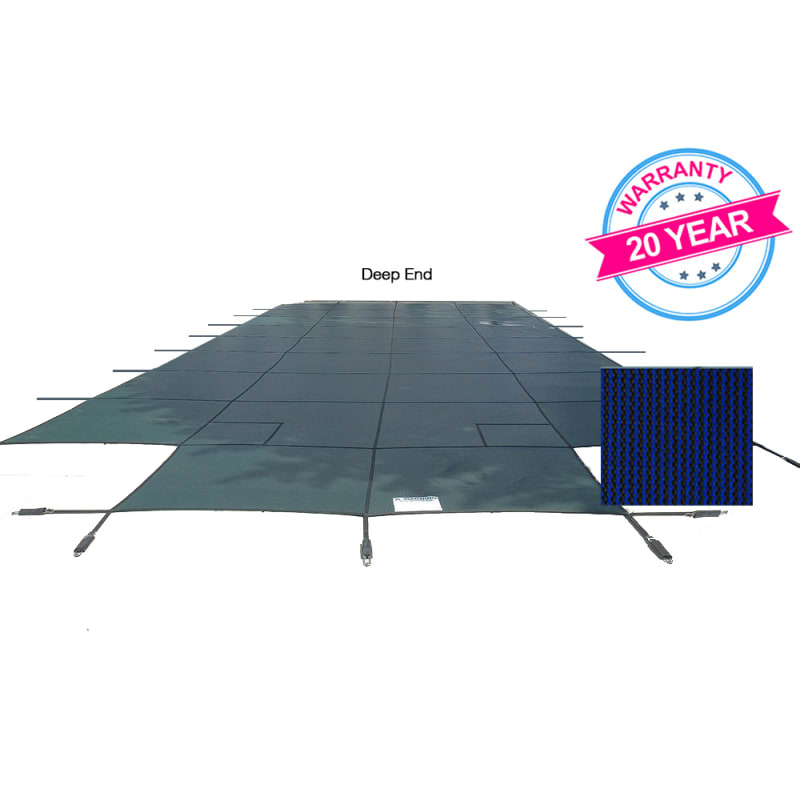 20' x 40' King99 Mesh Center Step Safety Cover, Blue, 20 Yr. Warranty