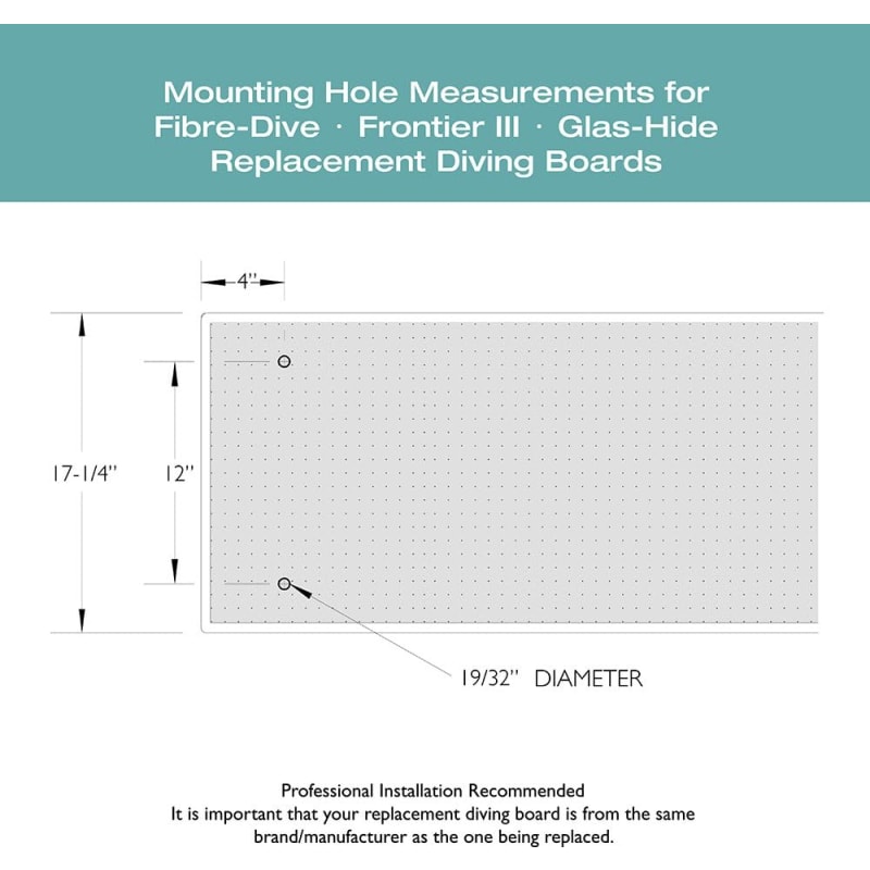 8' Fiber Dive Board with Hardware - Radiant White