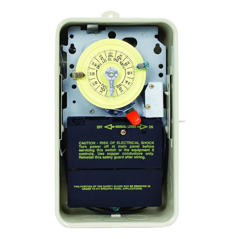 24-Hour 208-277V Mechanical Time Switch, DPST, Pool Heater Protection, Type 3R Metal Enclosure