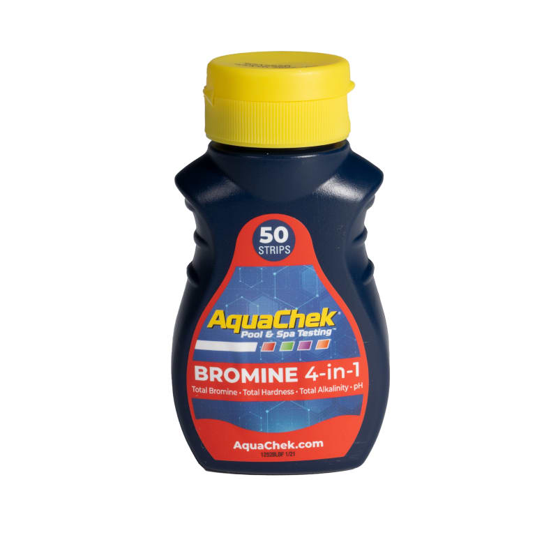 Red 4-Way Spa Test Strips - 50 Bromine Test Strips - Hot Tub Water Test Strips For pH, Bromine, Total Alkalinity, and Total Hardness - Quick and Accurate Results